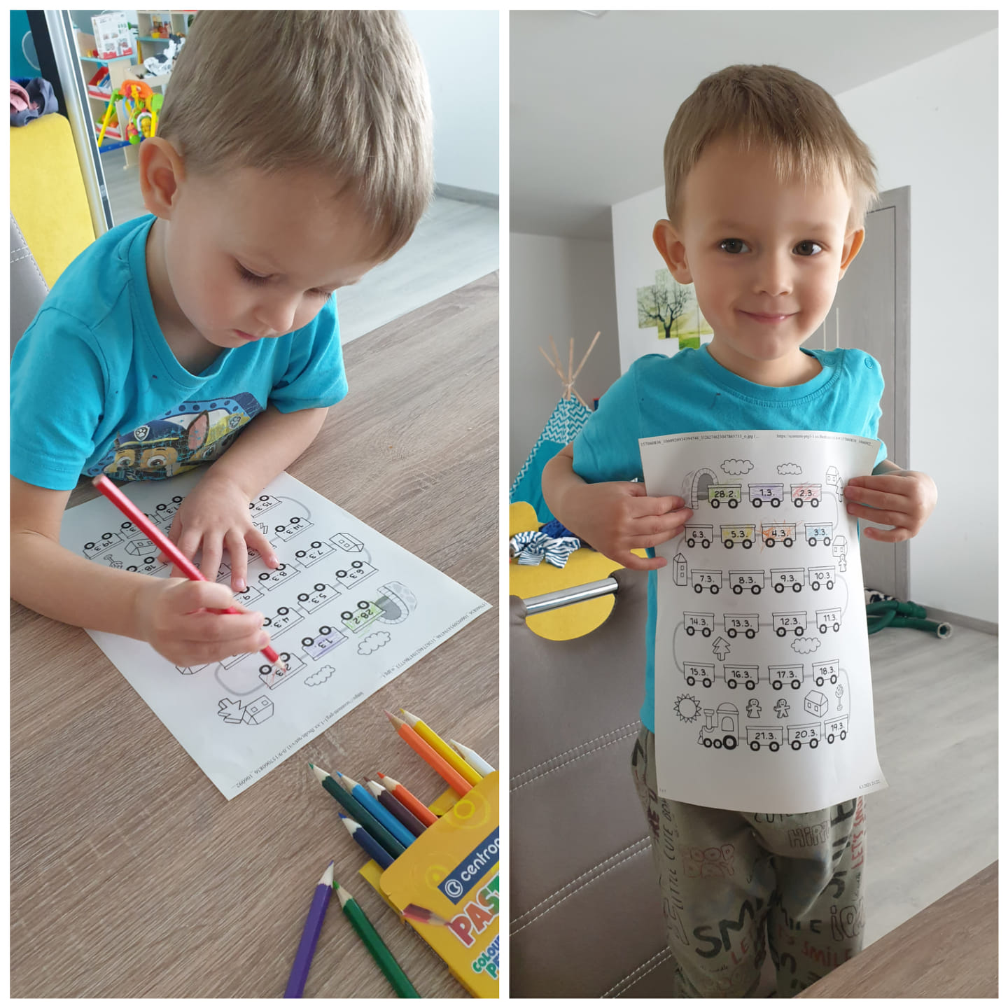 vybarvujeme vagónky a těšíme se do školky-tř.Sluníček